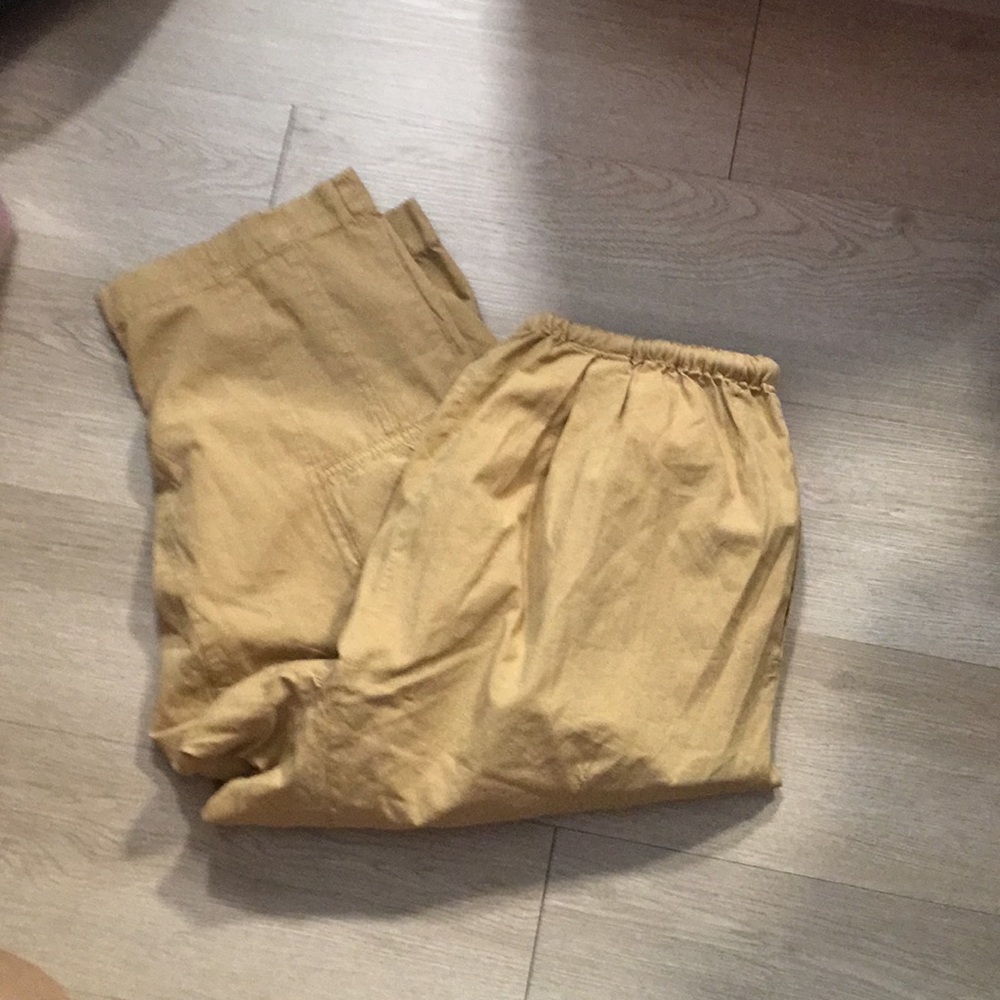 Free People Mustard Elastic-Waist Track Pants